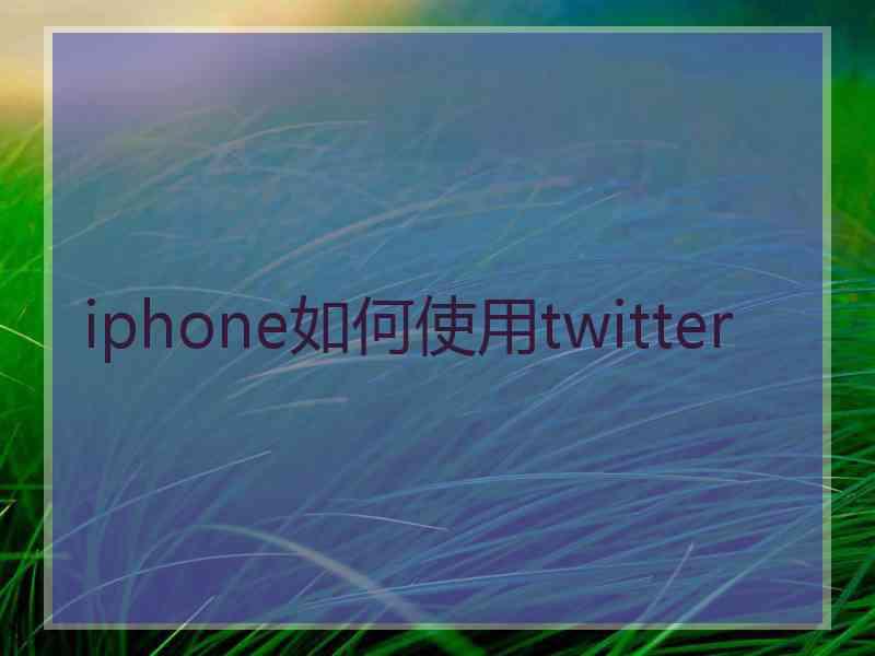 iphone如何使用twitter