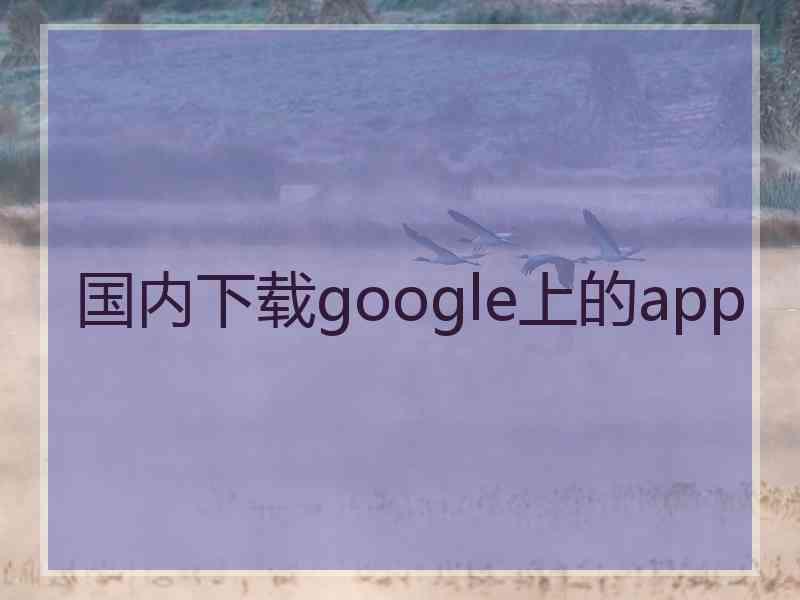 国内下载google上的app