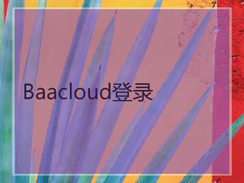 Baacloud登录