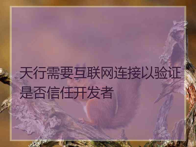 天行需要互联网连接以验证是否信任开发者