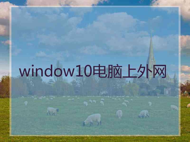 window10电脑上外网