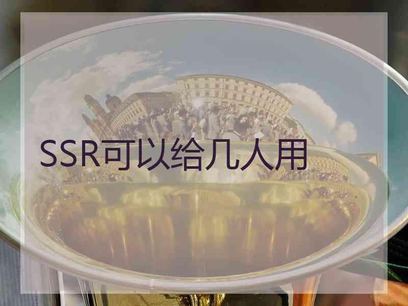 SSR可以给几人用