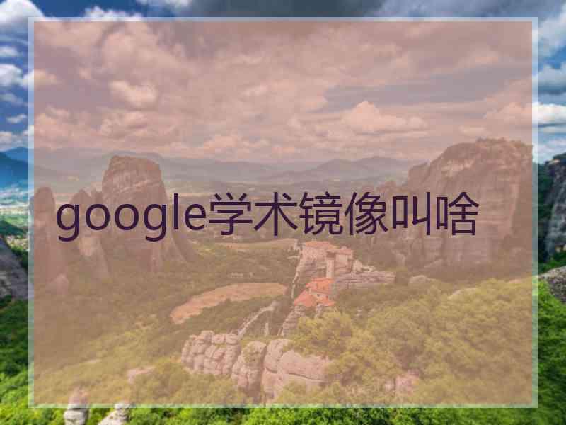 google学术镜像叫啥