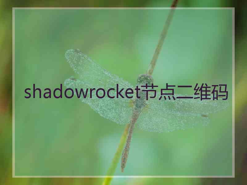 shadowrocket节点二维码