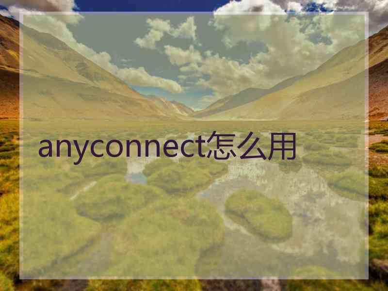 anyconnect怎么用