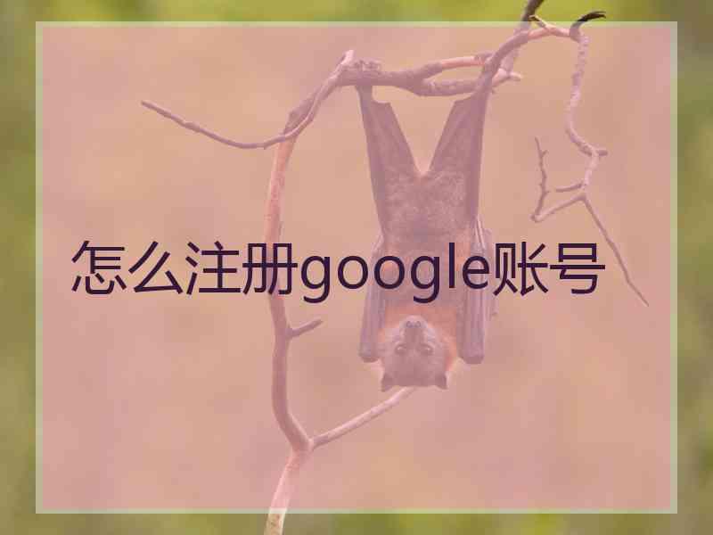 怎么注册google账号