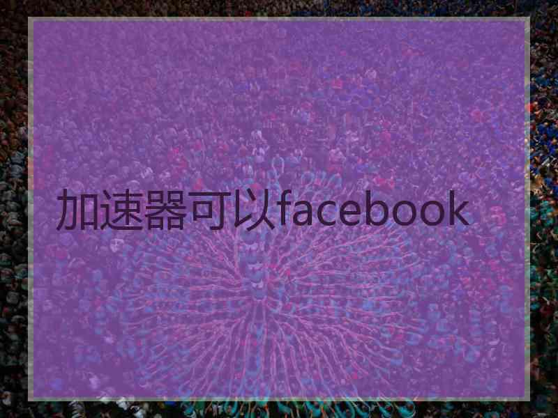 加速器可以facebook