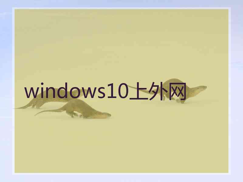 windows10上外网