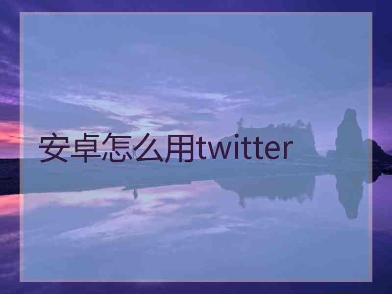 安卓怎么用twitter